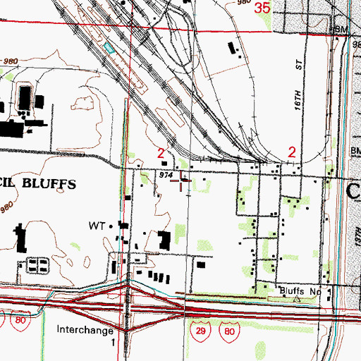 Topographic Map of Victory Fellowship Pentecostal Church of God, IA