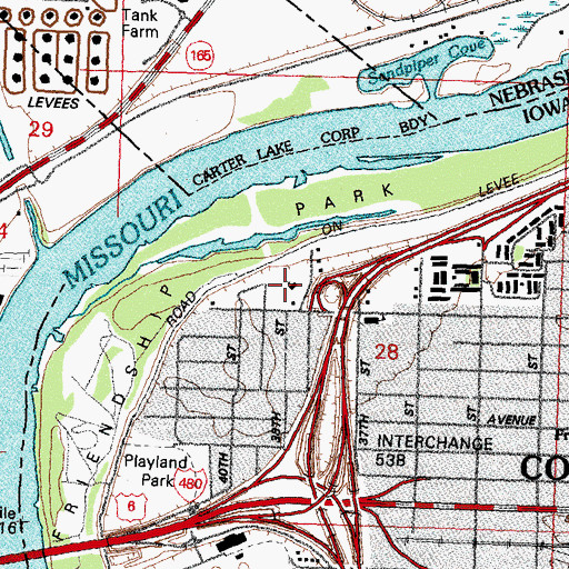 Topographic Map of Church of Christ, IA