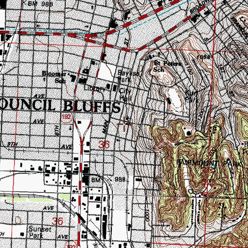 Topographic Map of Our Saviors Lutheran Church, IA
