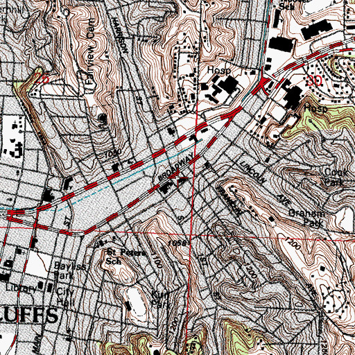 Topographic Map of Grace Presbyterian Church, IA
