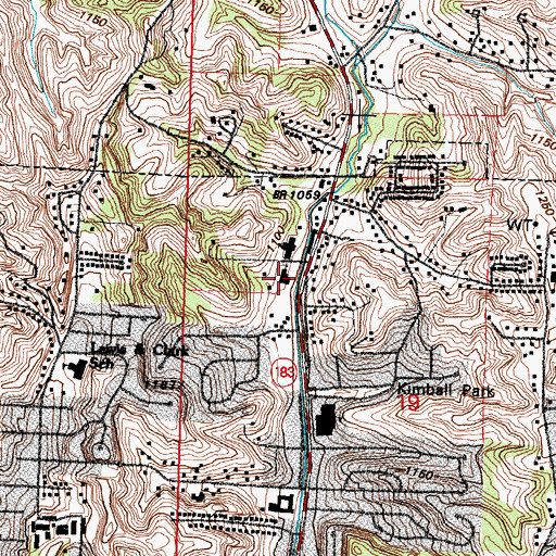 Topographic Map of Emanuel Lutheran Church, IA