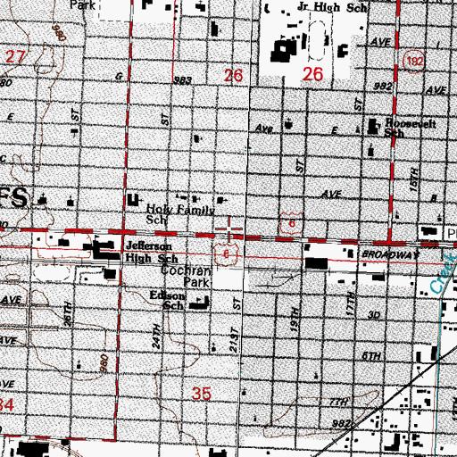 Topographic Map of Council Bluffs Gospel Assembly Church, IA