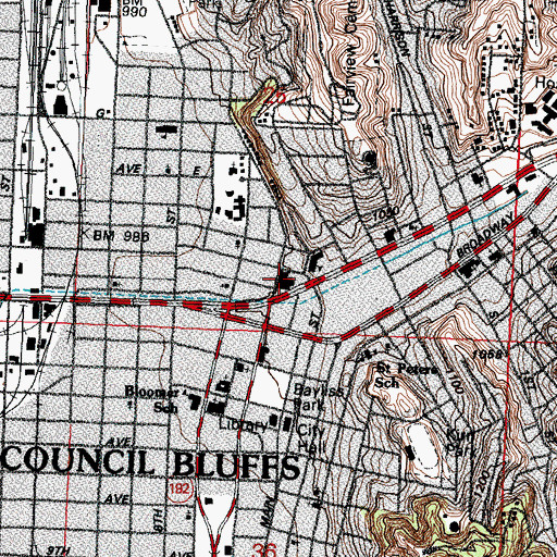 Topographic Map of First Christian Church, IA