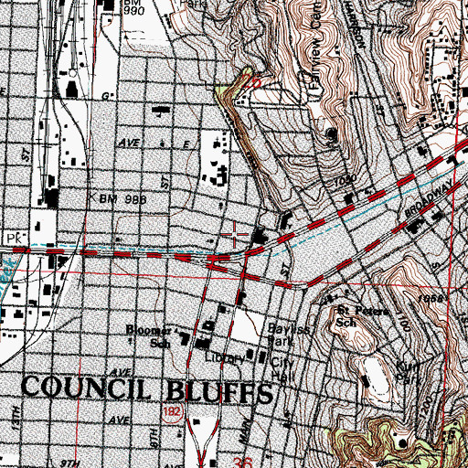 Topographic Map of B'Nai Israel Synagogue, IA