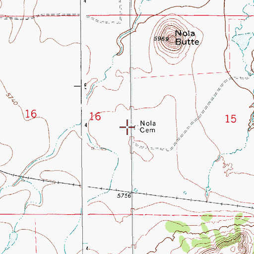 Topographic Map of Nola Cemetery, CO