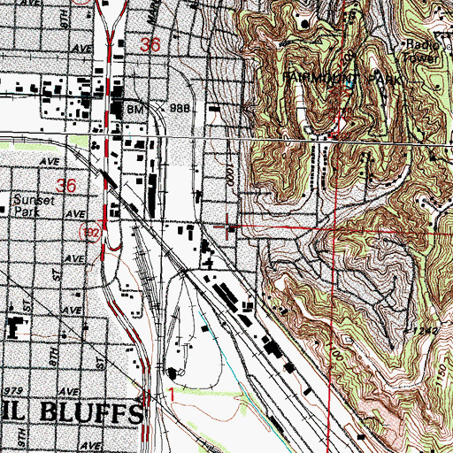 Topographic Map of Ridgecrest Baptist Church, IA