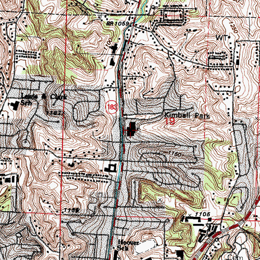 Topographic Map of Gunn Elementary School, IA