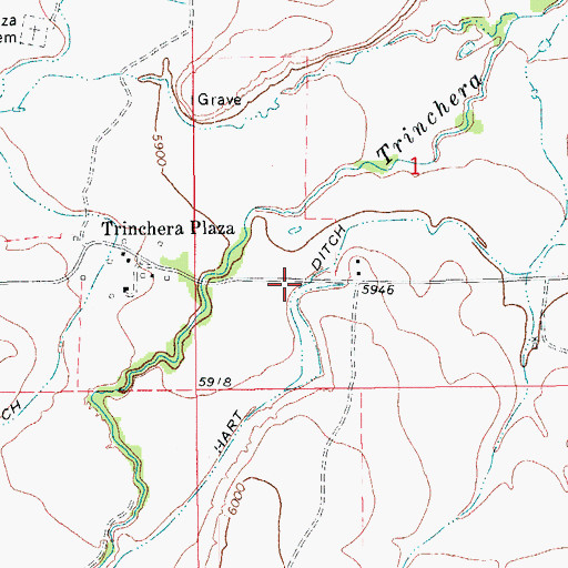 Topographic Map of Hart Ditch, CO