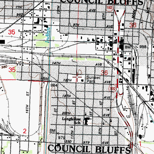 Topographic Map of Sunset Park, IA