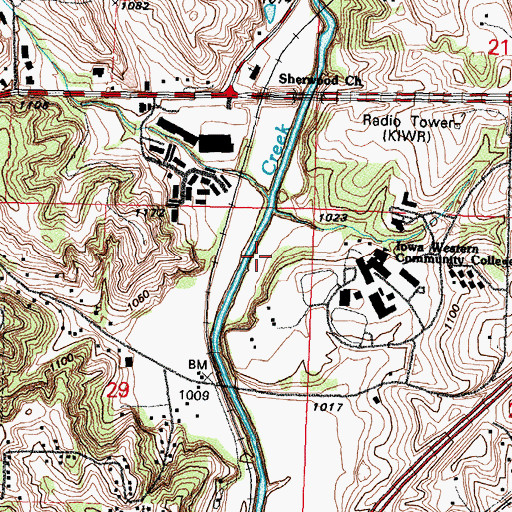 Topographic Map of Park Land, IA