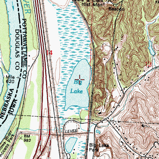Topographic Map of Big Lake, IA