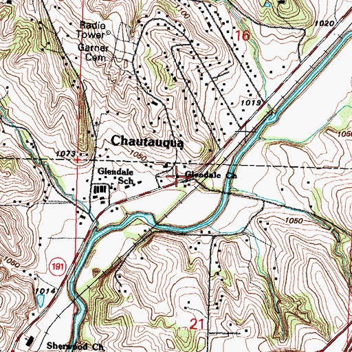Topographic Map of Glendale Church, IA