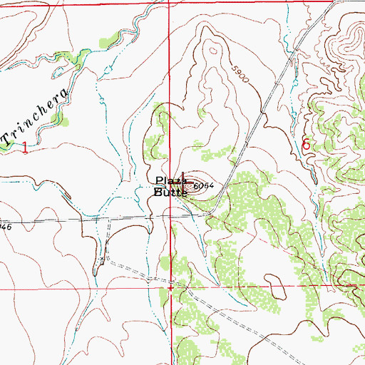 Topographic Map of Plaza Butte, CO