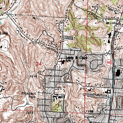 Topographic Map of Lewis and Clark Elementary School, IA