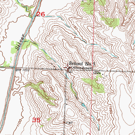 Topographic Map of School Number Seven (historical), IA