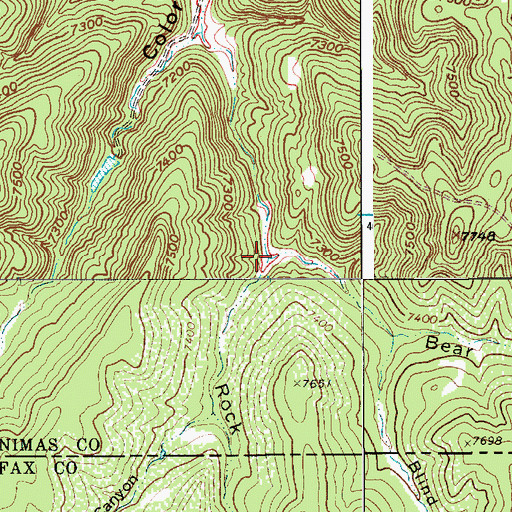 Topographic Map of Rock Canyon, CO