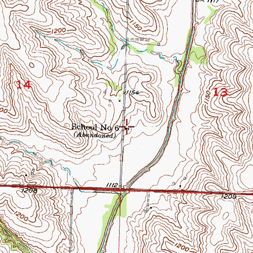 Topographic Map of School Number Six (historical), IA