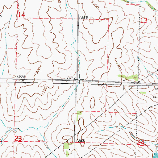 Topographic Map of Morton Post Office (historical), IA