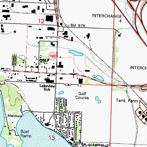 Topographic Map of Lake Manawa Post Office (historical), IA