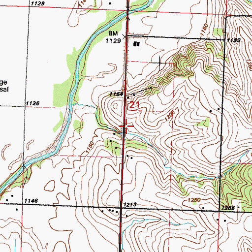 Topographic Map of New Town Post Office (historical), IA