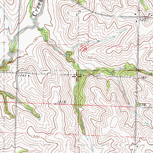 Topographic Map of Wheeler Post Office (historical), IA