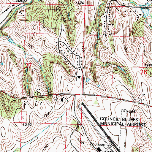 Topographic Map of Scottswood Post Office (historical), IA
