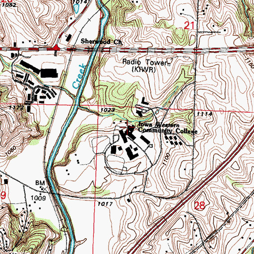 Topographic Map of Clark Hall, IA