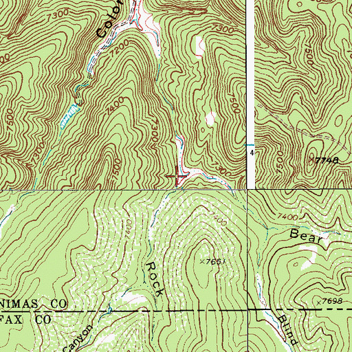 Topographic Map of Bear Canyon, CO