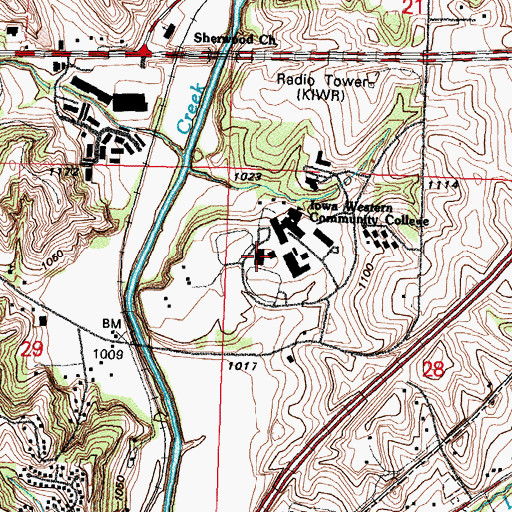Topographic Map of Kanesville Arena, IA