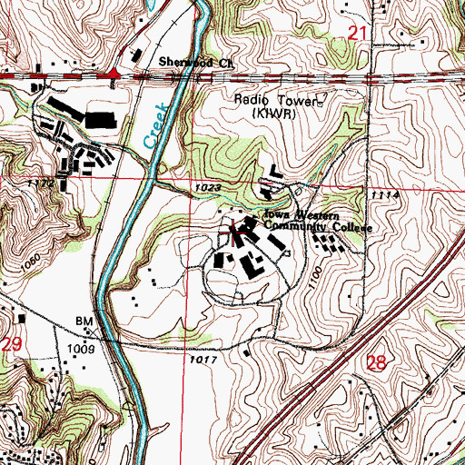 Topographic Map of Stuart Hall, IA