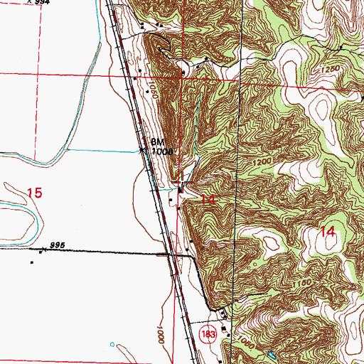 Topographic Map of Willow Post Office (historical), IA