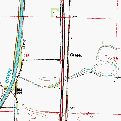 Topographic Map of Grable Post Office (historical), IA
