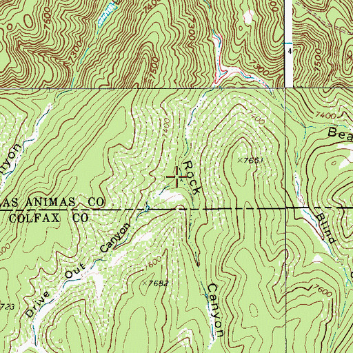 Topographic Map of Drive Out Canyon, CO