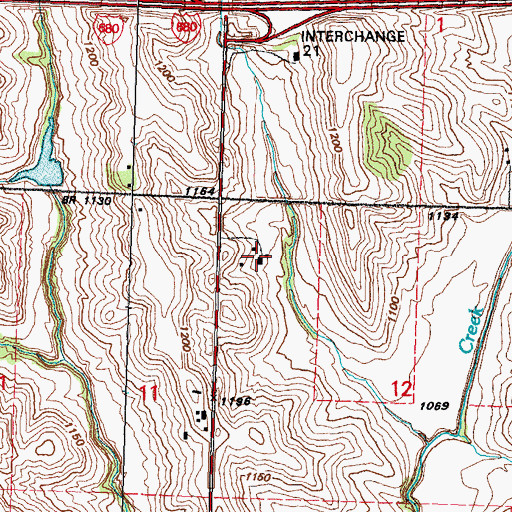 Topographic Map of French Post Office (historical), IA