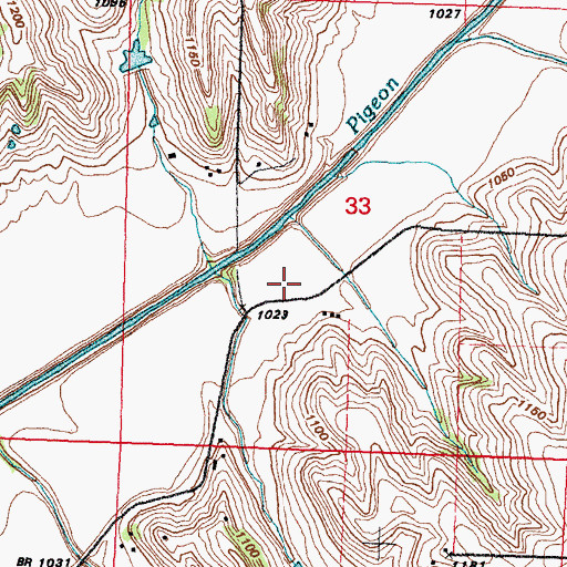 Topographic Map of Harrison Post Office (historical), IA