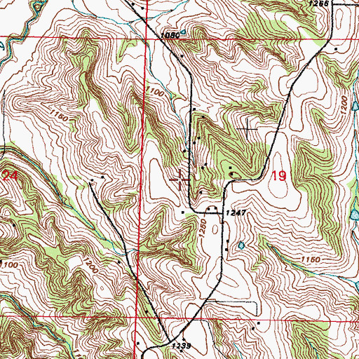 Topographic Map of Boomer Post Office (historical), IA