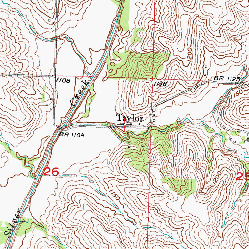Topographic Map of Taylor Post Office (historical), IA