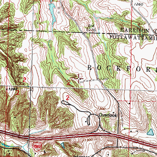 Topographic Map of Deseret Post Office (historical), IA
