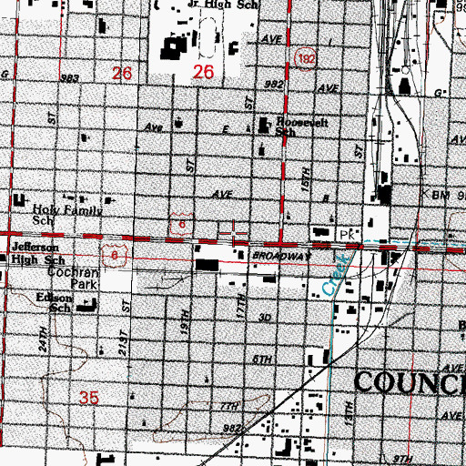 Topographic Map of Orth Chiropractic Clinic, IA