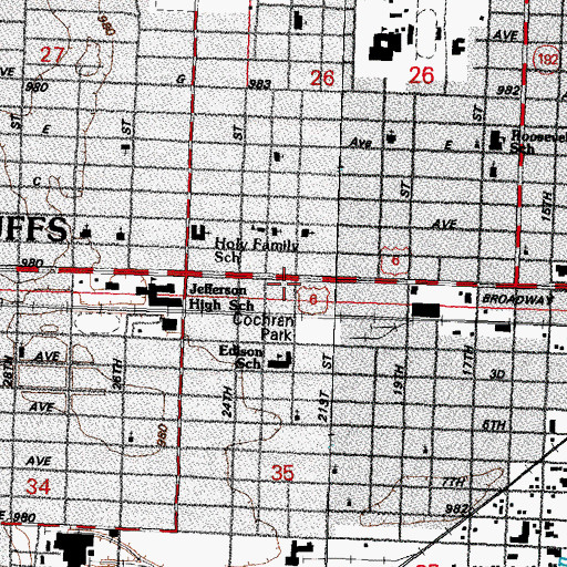 Topographic Map of Broadway Family Dentistry Center, IA