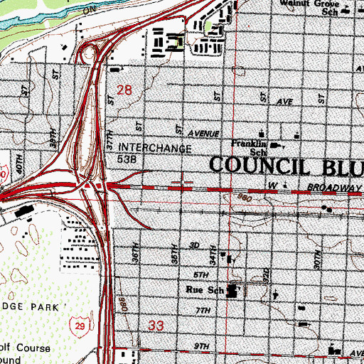 Topographic Map of Bluffs Family Health Care Center, IA