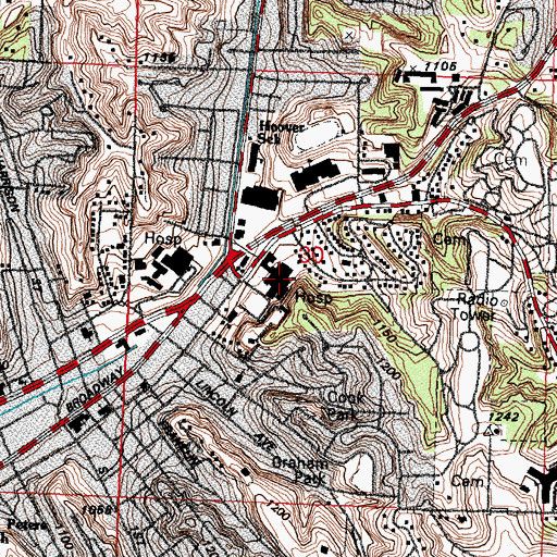 Topographic Map of Cogley Physicians Clinic, IA