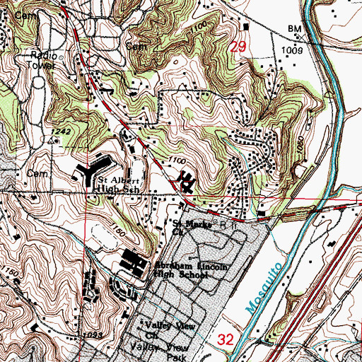 Topographic Map of Indian Hills Nursing Center, IA