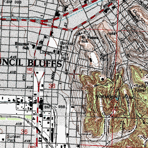 Topographic Map of Historic General Dodge House, IA