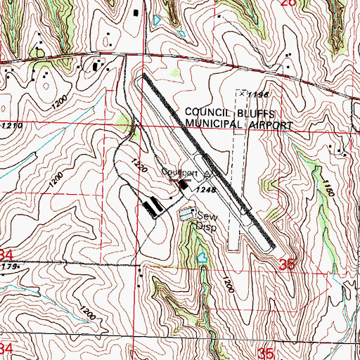 Topographic Map of Confederate Air Force Museum, IA