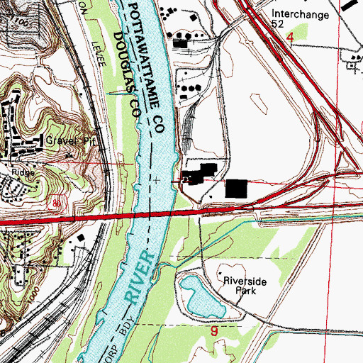 Topographic Map of Agri Grain Marketing Elevator, IA