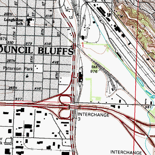 Topographic Map of Peavey Grain Company Elevator, IA