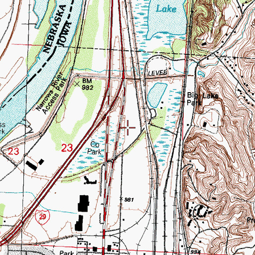 Topographic Map of Pottawattamie County Sheriff Department, IA