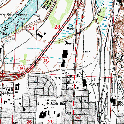 Topographic Map of Bluffs Northway, IA
