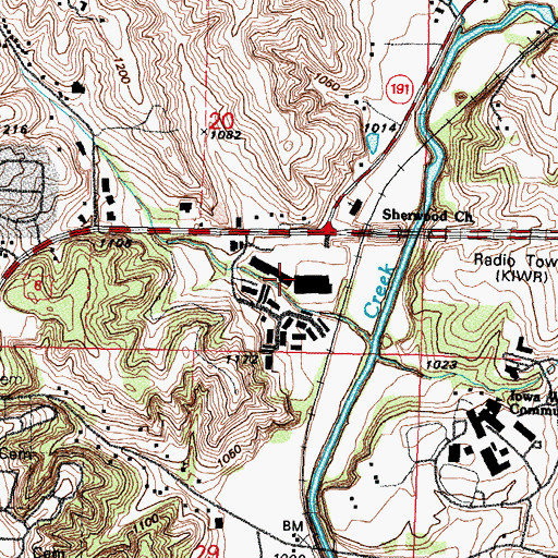 Topographic Map of Sherwood Plaza, IA